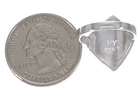 Turquoise Inlay Authentic Sterling Silver Ring Size 7-3/4 UX34336